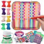 FUNiOi Weaving Loom Kit Toys for Kids, DIY Crafts Projects of 6 Potholders and 10 Friendship Bracelets, 2-in-1 Square Buildable Loom Knitting Kits, Gift Ideas for Girls 6-12 Years Old