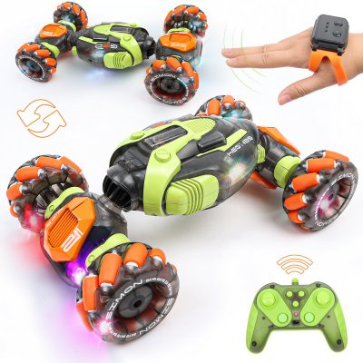 Gesture Sensing RC Stunt Car - Remote & Hand-Controlled Drift Toy for Kids Ages 5-7 6-8 9 10 11 12 Year Old, 4WD, Double-Sided Driving with Lights & Music
